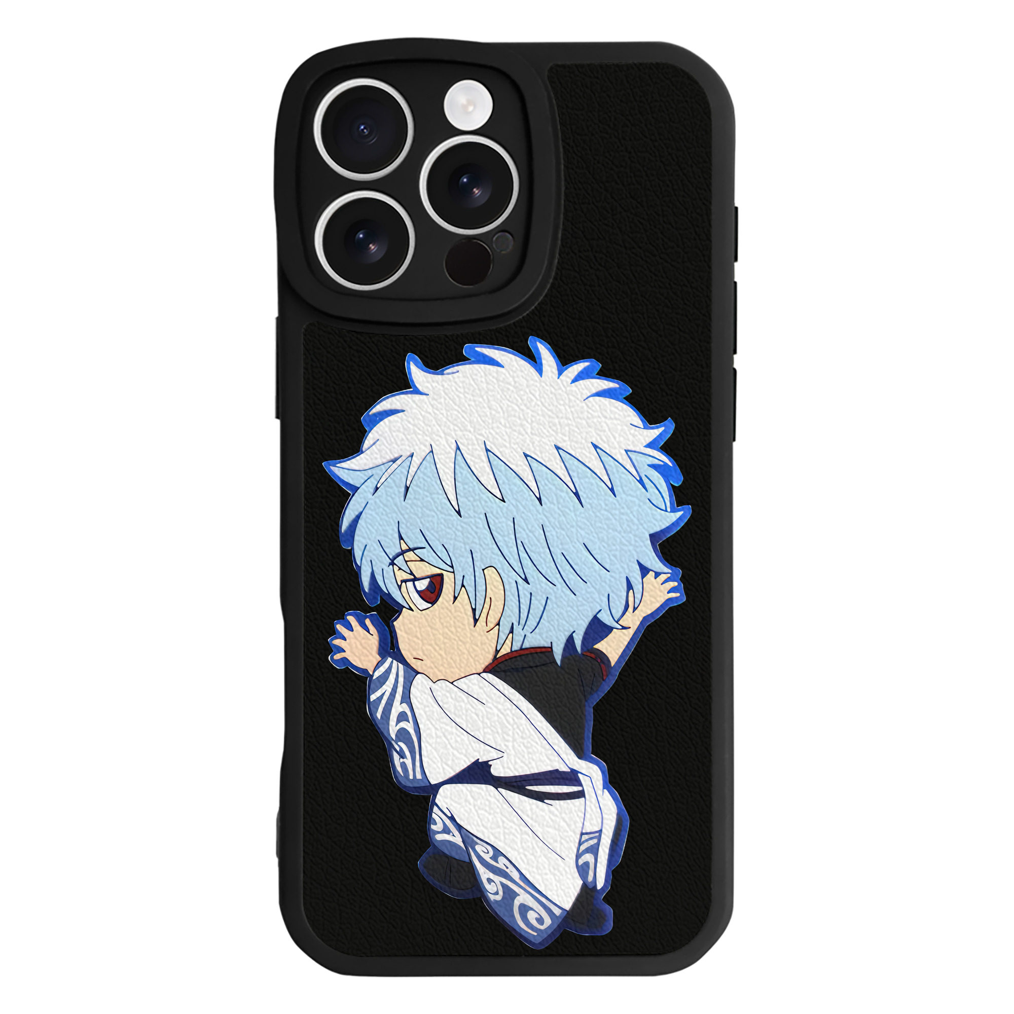 （画像用） ぎんたま 坂田銀時（さかたぎんとき） 神楽 志村新八（しむら しんぱち） GINTAMA Sakata Gintoki Kagura Shimura Shinpachi 【iPhone 16シリーズ対応】シリコンスマホケース（レザー調） 材質：シリコン